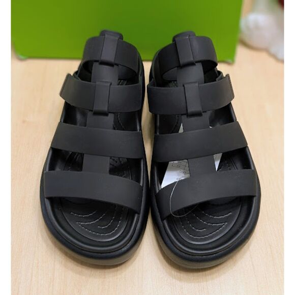 CROCS Black Brooklyn Luxe Gladiator Sandals Women's Size 9 NIB - Picture 5 of 14